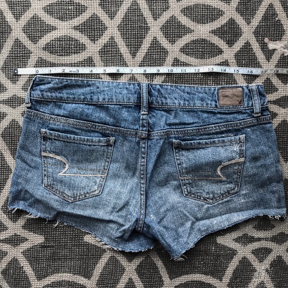American Eagle Sparkle Glitter Denim Shorts size 8 - Picture 4 of 5